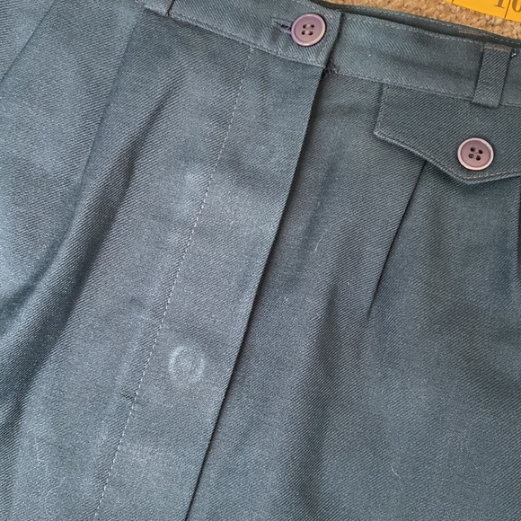 Vintage Mr Jax 🇨🇦 Dark Teal Wool Skirt - Picture 6 of 8